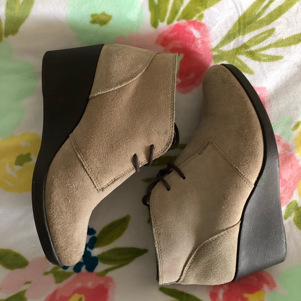 Tan Suede Lace Up Booties